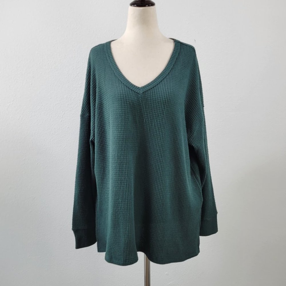 NWOT-WORKSHOP REPUBLIC CLOTHING thermal V-neck tunic Sz 1X